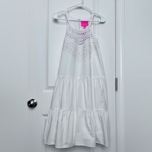 NWT Lilly Pulitzer Britt Cotton Halter Dress Size 16 in Resort White